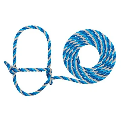 Image of Weaver Leather Livestock Cattle Poly Rope Halter Dark Blue/Turquoise/Gray