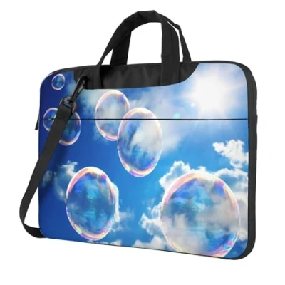 Image of ASEELO 15.6 inch Laptop Bag bubbles blue sky Business Bags Messenger Briefcase Computer with Shoulder Compatible for Work