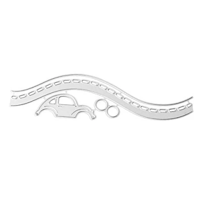 Image of Bluelans Cutting Dies Stencil Metal Mould, Car Road DIY Scrapbooking Embossing Paper Cards Craft