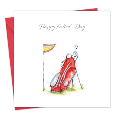 Image of Twizler Golf Father&#039;s Day Card for Dad Bag Happy Fathers from Son or Daughter Daddy Father