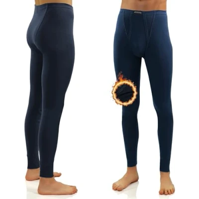 Image of Sesto Senso Mens Thermal Long Johns Cotton 100% Warm Lightweight Underwear Functional Leggings Base Layer Bottom XXL Dark Blue