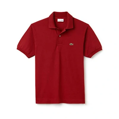 Image of Lacoste Classic Fit Mens Red Polo Shirt Cotton Size X Small
