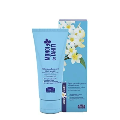 Image of Helan Monoi De Tahiti Aftersun Dentangling Conditioner with Jojoba Oil &amp; Vitamin E for Dry, Exposed to Sun, Bleached Hair, Vegan Restructuring Made in Italy Hair Care, 100 ml