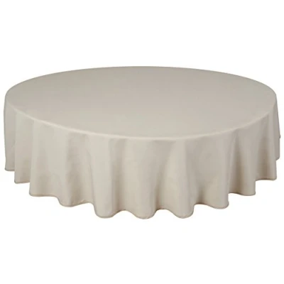 Image of Home Direct Quality Round Fabric Tablecloth Table Cover 140cm 55&quot; Ivory