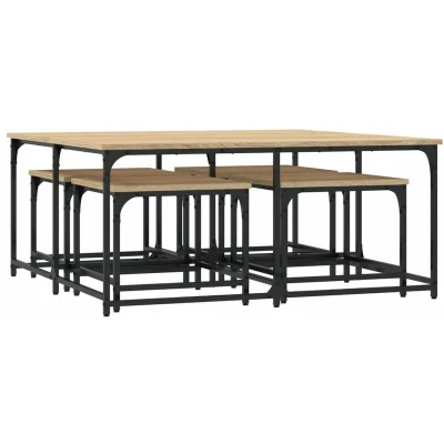 Image of vidaXL Nesting Coffee Tables 5 pcs Sonoma Oak Engineered Wood