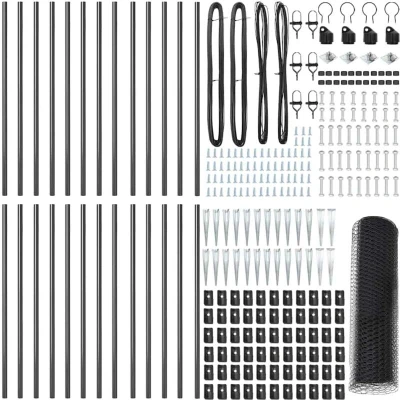 Image of vidaXL Hexagon Fence Grey 0,5x50 m Steel