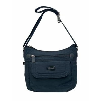 Image of Spirit Nylon Showerproof Crossbody Bag Unisex Lightweight Travel with Multiple Pockets and Adjustable Strap Navy Bag, Medium Size