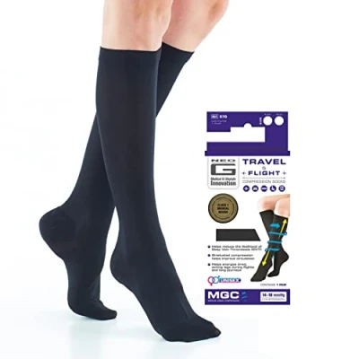 Image of Neo G Travel and Flight Compression Socks Medium Black
