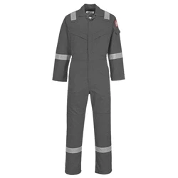 Image of Portwest FR50 Men&#039;s Hi Vis FR Coveralls Reflective Flame Resistant Anti Static Arc Proof Safety Workwear Overalls Grey, XX Large