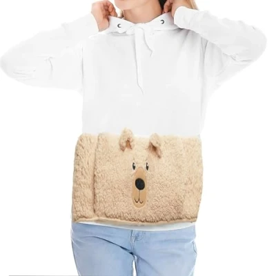 Image of Fleece Waist Wrap Hot Water Bottle &amp; Cover 1lt Brown Bear