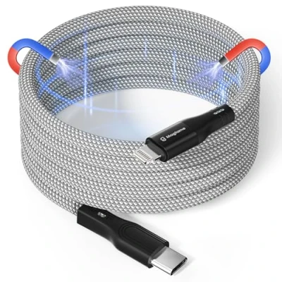 Image of Magtame Magnetic USB C to Lightning Cable Coiled, 1.5M MFi Certified Type for iPhone, iPhone Fast Charging Cord 14 13 12 11 Pro Max XR XS X 8 Plus SE