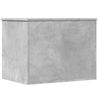Image of vidaXL Storage Box in Concrete Grey Multipurpose Engineered Wood Chest, 60x42x46 cm, Use as Coffee/Side Table, Blanket and Toy Organizer for Living Room Bedroom