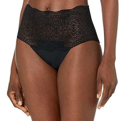 Image of Fantasie Women&#039;s Lace Ease Invisible Stretch Full Brief Bikini Style Underwear, Black, One Size