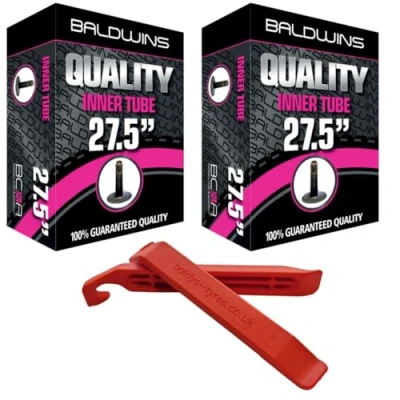 Image of PAIR 27.5&quot; Baldwins Cycle/Bike Inner Tube x 2.20 to 2.40 (Fits any 2.20, 2.25, 2.30, 2.35, Tyre) Schrader/Car Type Valve (Pack of 2)