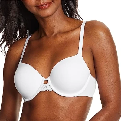 Image of Maidenform Women&#039;s One Fab Fit Underwire, Microfiber T Shirt, Full Coverage Convertible Bra, Opaque, White, 36B