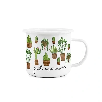 Image of Enamel Camping Cactus Mug Just One More Novelty Durable Hot Drinks Outdoor Cup for Travel Picnics Home Hiking