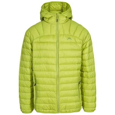 Image of Trespass Romano, Pea Pod, XL, Compact Foldable Ultra Light Warm Down Jacket with Hood, 90% for Men, X Large, Green