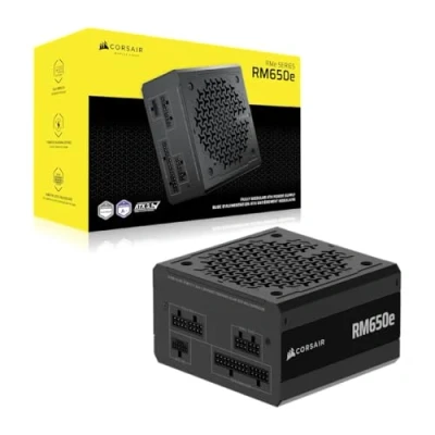 Image of CORSAIR RM650e (2025) Fully Modular Low Noise ATX Power Supply with 12V 2x6 Cable 3.1 &amp; PCIe 5.1 Compliant, Cybenetics Gold Efficiency, 105C Rated Capacitors, Modern Standby Mode Black