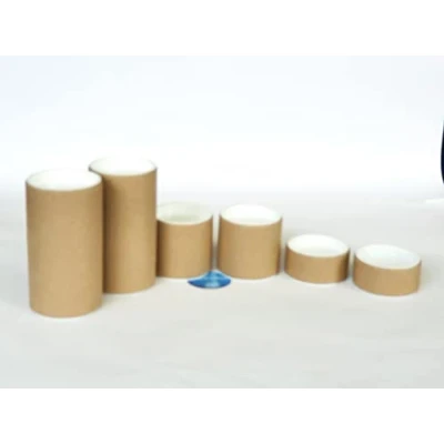 Image of 6 x ShieldUp Strong Cardboard Container Tubes 50mm Diameter 3 Different Sizes: 2 100mm high 25mm high, Brown