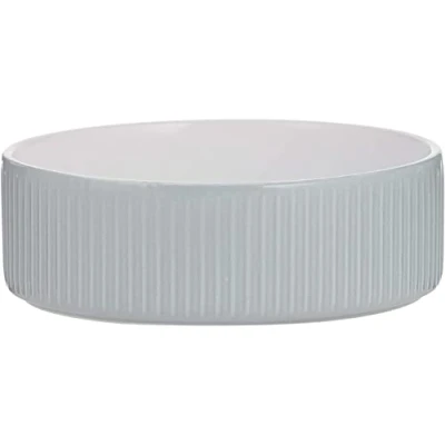 Image of Mason Cash Linear Grey Stoneware Pet Bowl, 13 cm