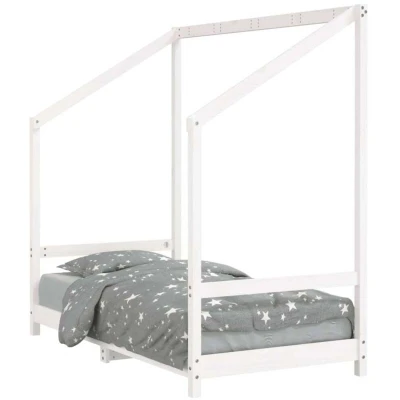 Image of vidaXL Kids Bed Frame White 80x160 cm Solid Wood Pine