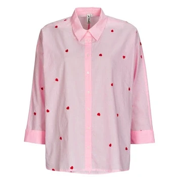 Image of ONLY Onlnew LINA Grace Buttondown blouse Roseate spoonbill/red, Women&#039;s, Size: Medium, spoonbill/red
