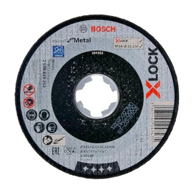 Image of Bosch Professional Straight Cutting Disc Expert (for Metal, X LOCK, Diameter 115 mm, Bore Diameter: 22.23 Thickness: 2.5 mm)
