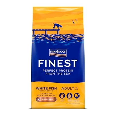 Image of Fish4Dogs Finest White Fish and Potato Dog Food Natural, Hypoallergenic Great for Dogs With Allergies Rich in Omega 3, 6 9 (Small Kibble 12kg)