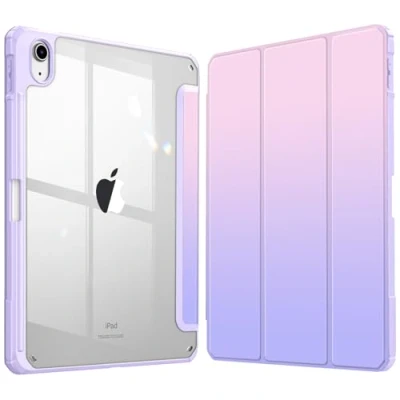 Image of FINTIE Hybrid Case Compatible with iPad 10th Generation 2022 (10.9 Inch) [Ultra Slim] Shockproof Clear Cover Built in Pencil Holder, Auto Wake/Sleep, (ZB Fantacy Ombre)