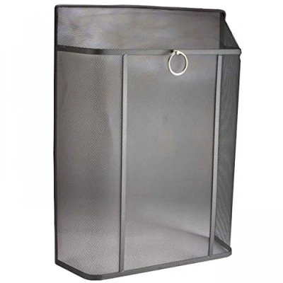 Image of Inglenook Heavy 24&quot; Black Fire Guard With Chrome Ring