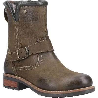 Image of Cotswold Kinsham Womens Khaki Leather Boot Size 6.5 Green