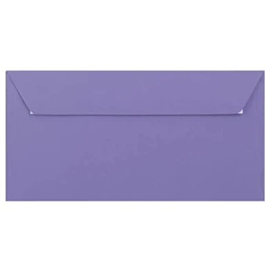 Image of DL Coloured Envelopes for Greeting Cards Wedding Invitations &amp; Crafts (110x220mm) Pack of 100 (Purple Peel Seal)