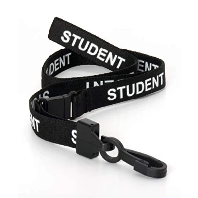 Image of CKB Ltd Student LANYARDS Breakaway Safety Lanyard for Schools Neck Strap Swivel Plastic Clip ID Card Holder Pull Quick Release Design (Black, Pack of 20)