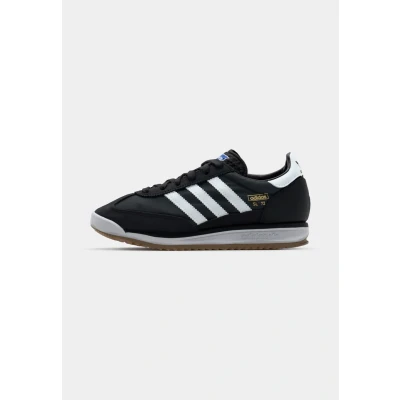 Image of adidas Originals SL 72 RS Unisex Trainers, Size: 3, Core black/footwear white/blue Leather and textile