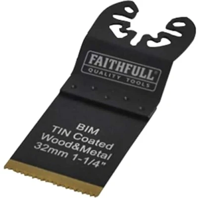 Image of Faithfull Multi Functional Tool Bi Metal Flush Cut TiN Coated Blade 32mm