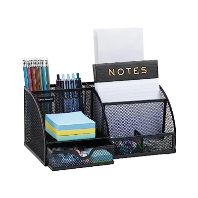 Image of Mind Reader Office, Metal Mesh, 11&quot; L x 5.5&quot; W 5&quot; H, Black