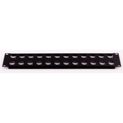 Image of Penn Elcom R1269/2UK/24 2U NEUTRIK PUNCHED RACK PANEL W/ 24 HOLES D SIZE XLR, SpeakON