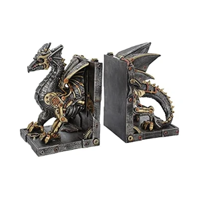 Image of Nemesis Now Dracus Machina Bookends 27cm, Bronze