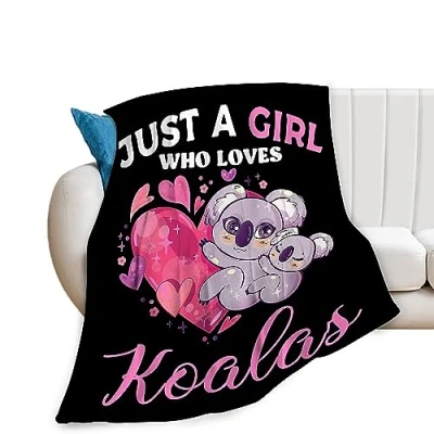 Image of Koala Blanket Cute Fleece Throw Super Soft Warm Cozy Fuzzy Plush Animal Gifts for Girls Boys Kids Bed Decor 40&quot;X50&quot;