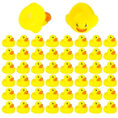 Image of SULOLI 50PCS Mini Rubber Ducks Bath Toy Paddling Pool Game Summer Water Fun Toys for Kids