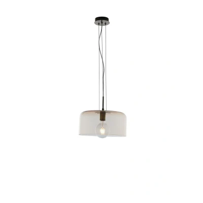 Image of Gibus Glass Dome Ceiling Pendant, Amber, E27