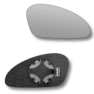Image of Less4spares Replacement Wing Mirror Glass Right Compatible with Seat Leon 2003 2005 CLIP ON Driver Off side Heated Convex