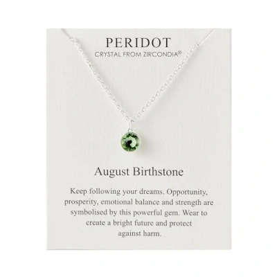 Image of Philip Jones August (Peridot) Birthstone Necklace Created with Zircondia® Crystals