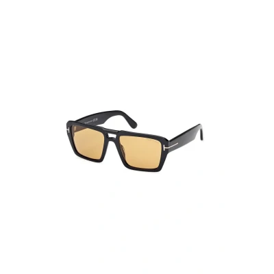 Image of TOM FORD Man FT1153 REDFORD 01E Sunglasses Acetate Black Brown Squared Normal