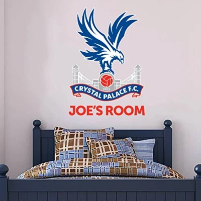 Image of Beautiful Game Crystal Palace Football Club Personalised Name &amp; Crest Wall Art Sticker Mural Decals (60cm)