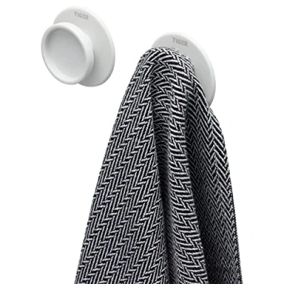 Image of Tiger Tess, Towel Hook, White (Set of 2), 19x53x53mm