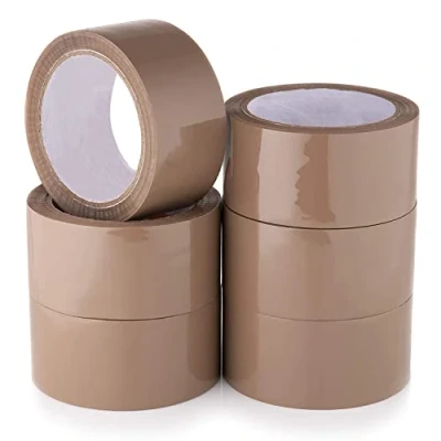 Image of Wolf Tapes Packaging Tape, Heavy Duty Parcel Tape for Packing, All Purpose Strong Adhesive Secure Sticky Seal Boxes, FSC Certified Shipping Pack of 6 48MM x 66M (Brown)