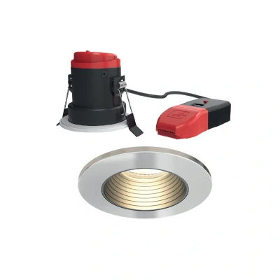 Image of Ansell Prism Pro CCT Dual Wattage Anti Glare LED Downlight Chrome Bezel with Matt Black Insert