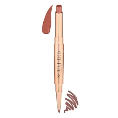 Image of Lip Duo 2 in 1 Lipstick &amp; Liner from Sculpted by Aimee (Bare) Travel Friendly, Double Ended to Sculpt, Shape Colour Lips