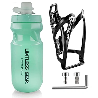 Image of OSIGEI Bike Water Bottle Cage and 21oz Set Lightweight Holder with Screws Premium BPA Free Sports for Road Mountain Kids Bikes